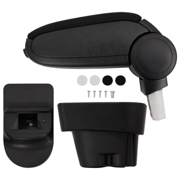 Reposabrazos para coche ABS negro 12x36x(33.5-48) cm D