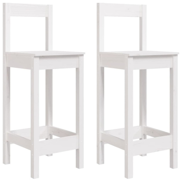 Cadeiras de bar 2 pcs 40x41.5x112 cm pinho maciço branco M 2