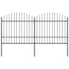 Cerca de jardim com topo em lanças (1.5-1.75)x3.4 m aço preto 1