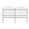 Cerca de jardim com topo em lanças (1.5-1.75)x3.4 m aço preto 5