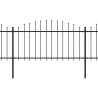 Cerca de jardim com topo em lanças (1.25-1.5)x13.6 m aço preto 2
