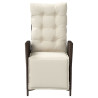 Sillones reclinables jardín y reposapiés 2 uds ratán PE marrón 5