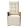 Sillones reclinables jardín con reposapiés 2 uds ratán PE beige 5