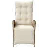 Sillón reclinable de jardín con reposapiés ratán PE beige 4