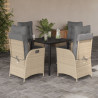 Set comedor de jardín 5 pzas con cojines ratán sintético beige 1