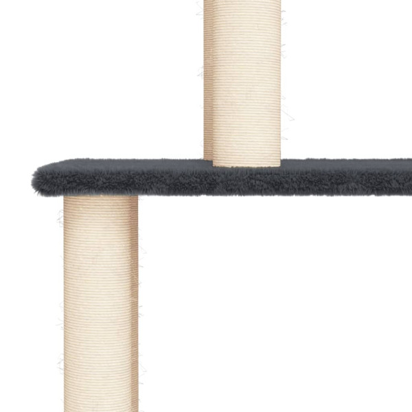Rascador para gatos con postes de sisal gris oscuro 149 cm M 5