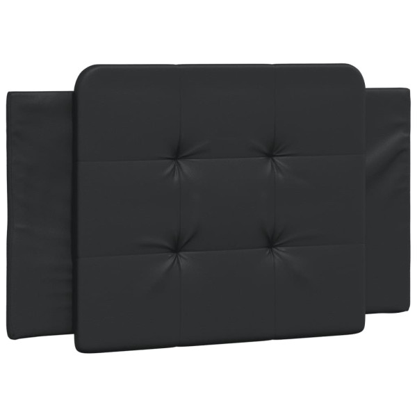 Cabecero de cama acolchado cuero sintético negro 80 cm M 2