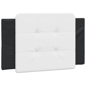 Cabecero de cama acolchado cuero sintético blanco y negro 80 cm H