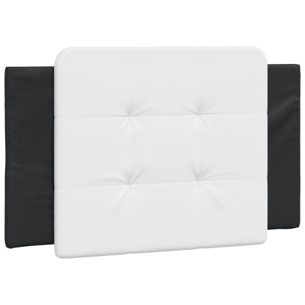 Cabecero de cama acolchado cuero sintético blanco y negro 80 cm M 2