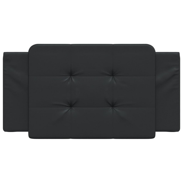 Cabecero de cama acolchado cuero sintético negro 100 cm M 4