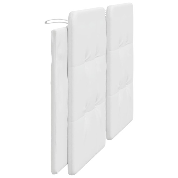 Cabecero de cama acolchado cuero sintético blanco 180 cm M 5