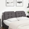 Cabecero de cama acolchado cuero sintético gris 160 cm 1