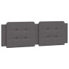 Almofadão de cabeceira 160 cm couro artificial cinzento 2