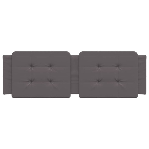 Almofadão de cabeceira 160 cm couro artificial cinzento M 4