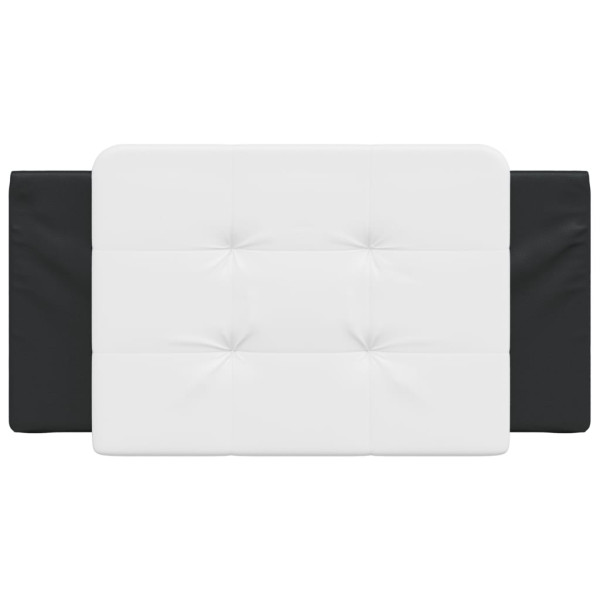Cabecero de cama acolchado cuero sintético blanco negro 100 cm M 4