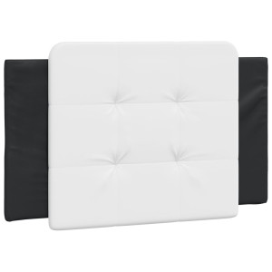 Cabecero de cama acolchado cuero sintético blanco y negro 90 cm H