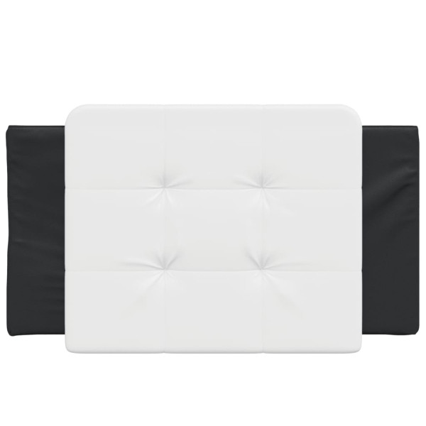 Cabecero de cama acolchado cuero sintético blanco y negro 90 cm M 4