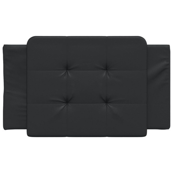 Cabecero de cama acolchado cuero sintético negro 90 cm M 4