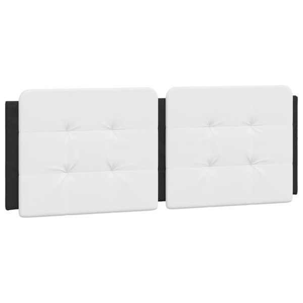 Cabecero de cama acolchado cuero sintético blanco negro 120 cm M 2