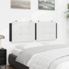 Cabecero de cama acolchado cuero sintético blanco negro 120 cm 3