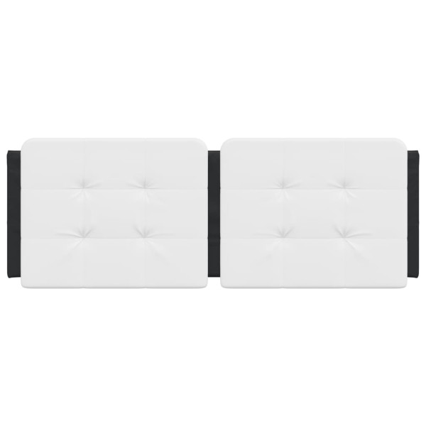 Cabecero de cama acolchado cuero sintético blanco negro 120 cm M 4