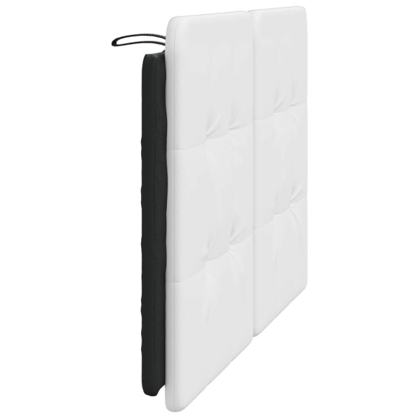 Cabecero de cama acolchado cuero sintético blanco negro 120 cm M 5