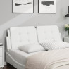Cabecero de cama acolchado cuero sintético blanco 140 cm 1