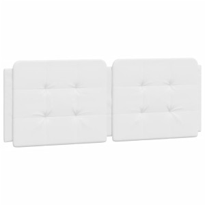Cabecero de cama acolchado cuero sintético blanco 140 cm H