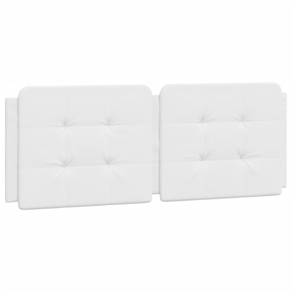 Cabecero de cama acolchado cuero sintético blanco 140 cm M 2