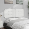 Cabecero de cama acolchado cuero sintético blanco 140 cm 3