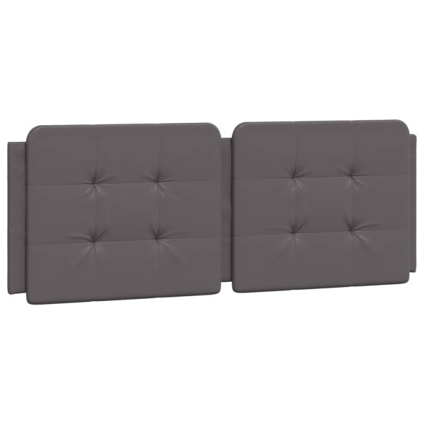 Almofadão de cabeceira 140 cm couro artificial cinzento M 2