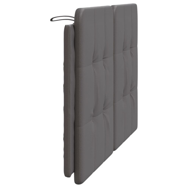 Cabecero de cama acolchado cuero sintético gris 140 cm M 5