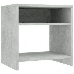 Mesita de noche madera contrachapada gris hormigón 40x30x40 cm H