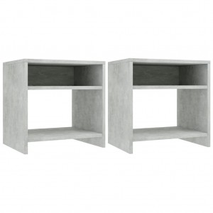 Mesitas de noche 2 uds madera contrachapada hormigón 40x30x40cm H