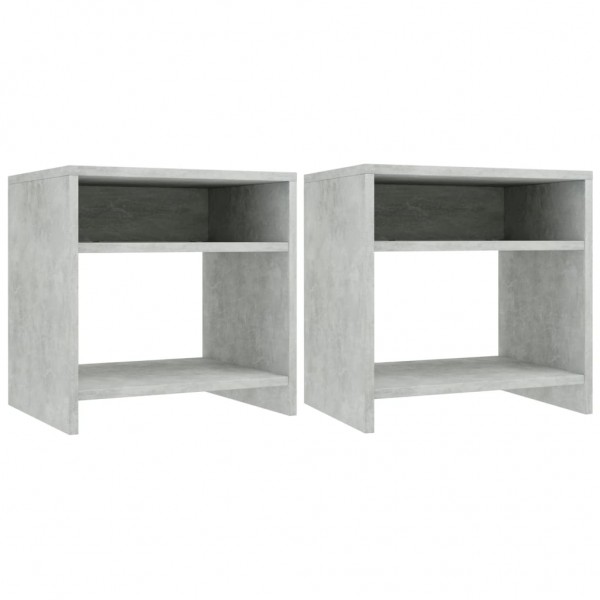 Mesitas de noche 2 uds madera contrachapada hormigón 40x30x40cm M 2