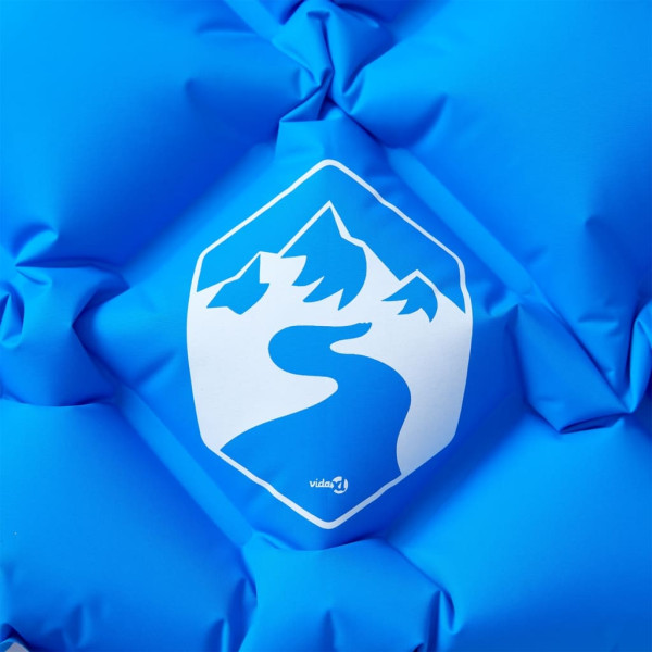 Colchón inflable de camping con almohada integrada azul M 3