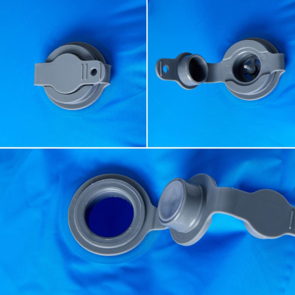 Colchão de campismo insuflável c/ almofada 1 pessoa azul M 4