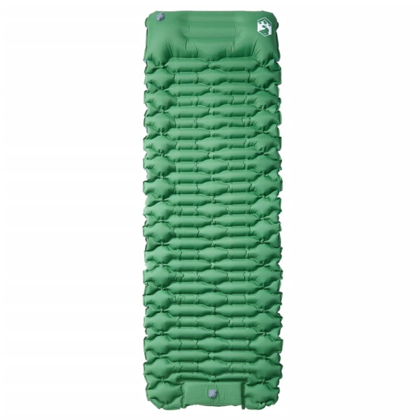 Colchón de camping autoinflable con almohada integrada verde M 2