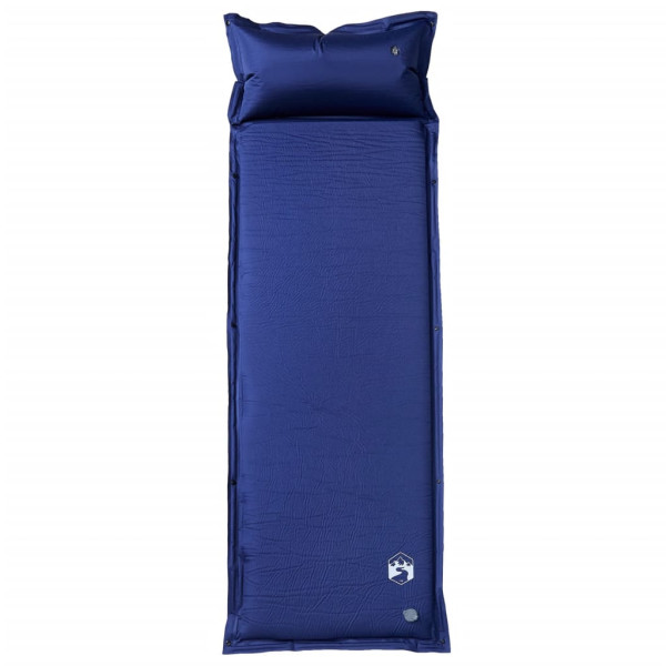 Colchón camping autoinflable con almohada integrada azul marino M 2
