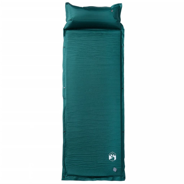 Colchón de camping autoinflable con almohada integrada verde M 2