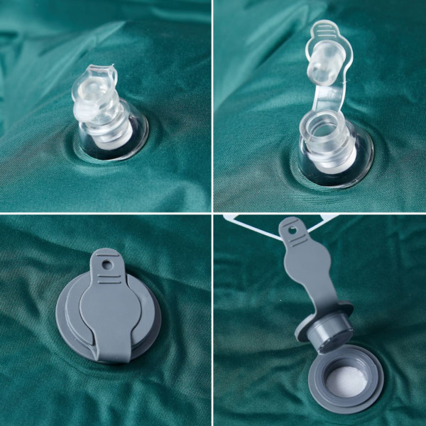 Colchón de camping autoinflable con almohada integrada verde M 4