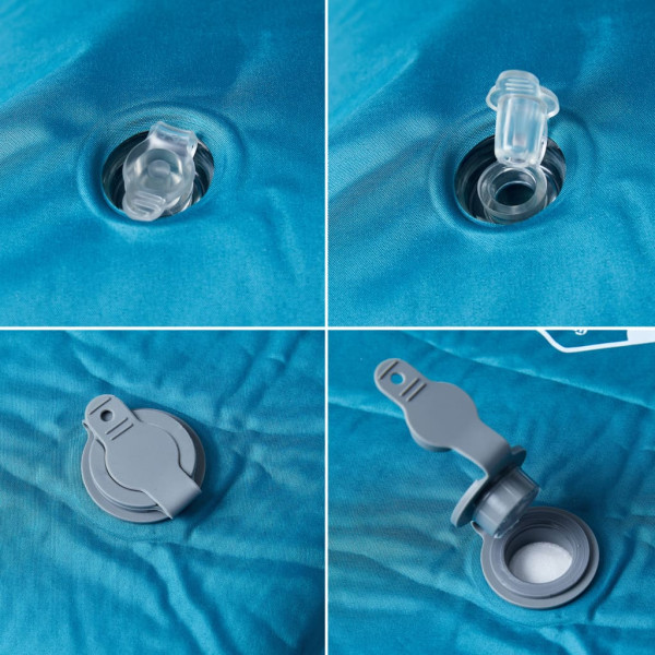 Colchón de camping autoinflable con almohada integrada turquesa M 4