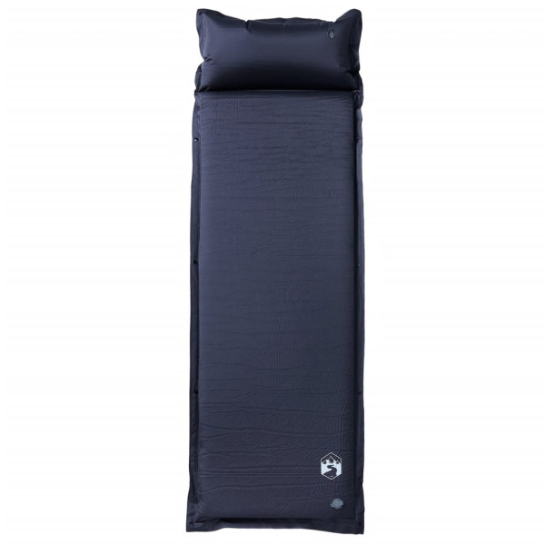 Colchón de camping autoinflable con almohada integrada gris M 2