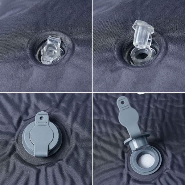 Colchón de camping autoinflable con almohada integrada gris M 4