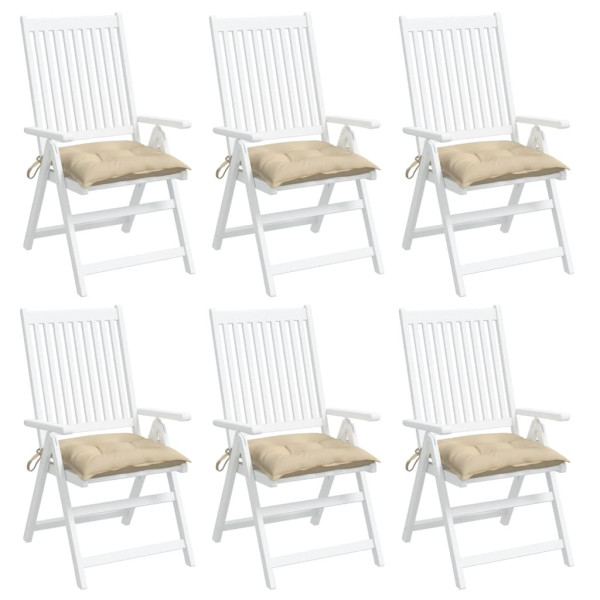 Cojines de silla de jardín 6 uds tela Oxford beige 40x40x7 cm M 4