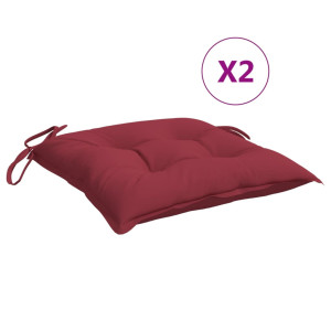 Almofadões de cadeira 2 pcs tecido oxford vermelho tinto H