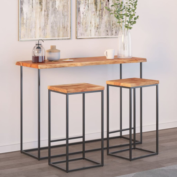 Tablero rectangular madera de acacia borde vivo 110x40x2.5 cm D