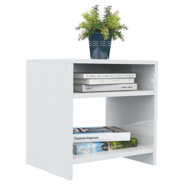 Mesitas de noche 2 uds madera contrachapada blanco 40x30x40 cm M 3