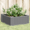 Vaso/floreira jardim c/ estacas 42.5x42.5x28.5cm PP cinza-claro 1
