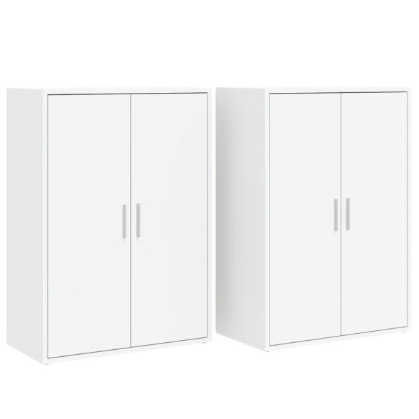 Aparadores 2 pcs 60x31x84 cm derivados de madeira branco M 2